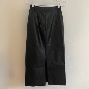 Vintage Leather Pencil Skirt